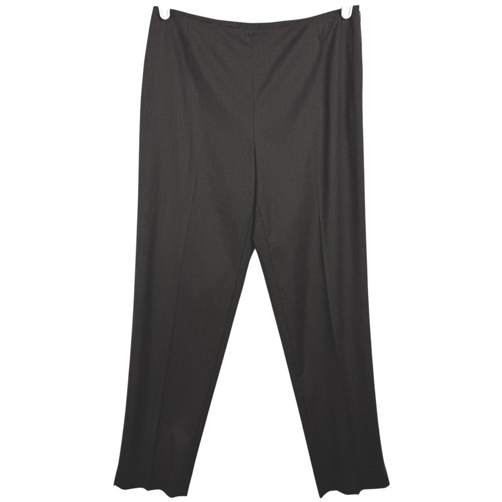 Lafayette 148 New York Women's Brown Virgin Wool Blend Side‎ Zip Dress Pants 4